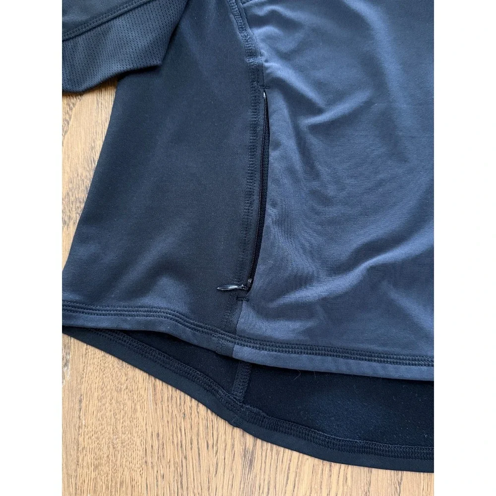 Athleta Womens Large Black 1/2 Zip Pullover Athletic Top Thumbholes Running - Picture 4 of 11